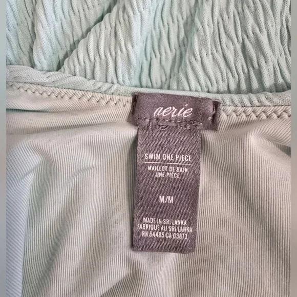 Aerie Mint Green One-Piece Textured Swimsuit - Size Medium - Picture 3 of 9